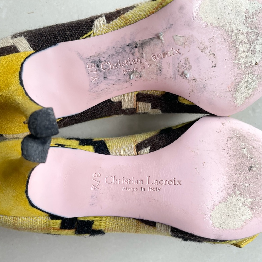 Christian Lacroix Leather Patterned Heels - Picture 5 of 8